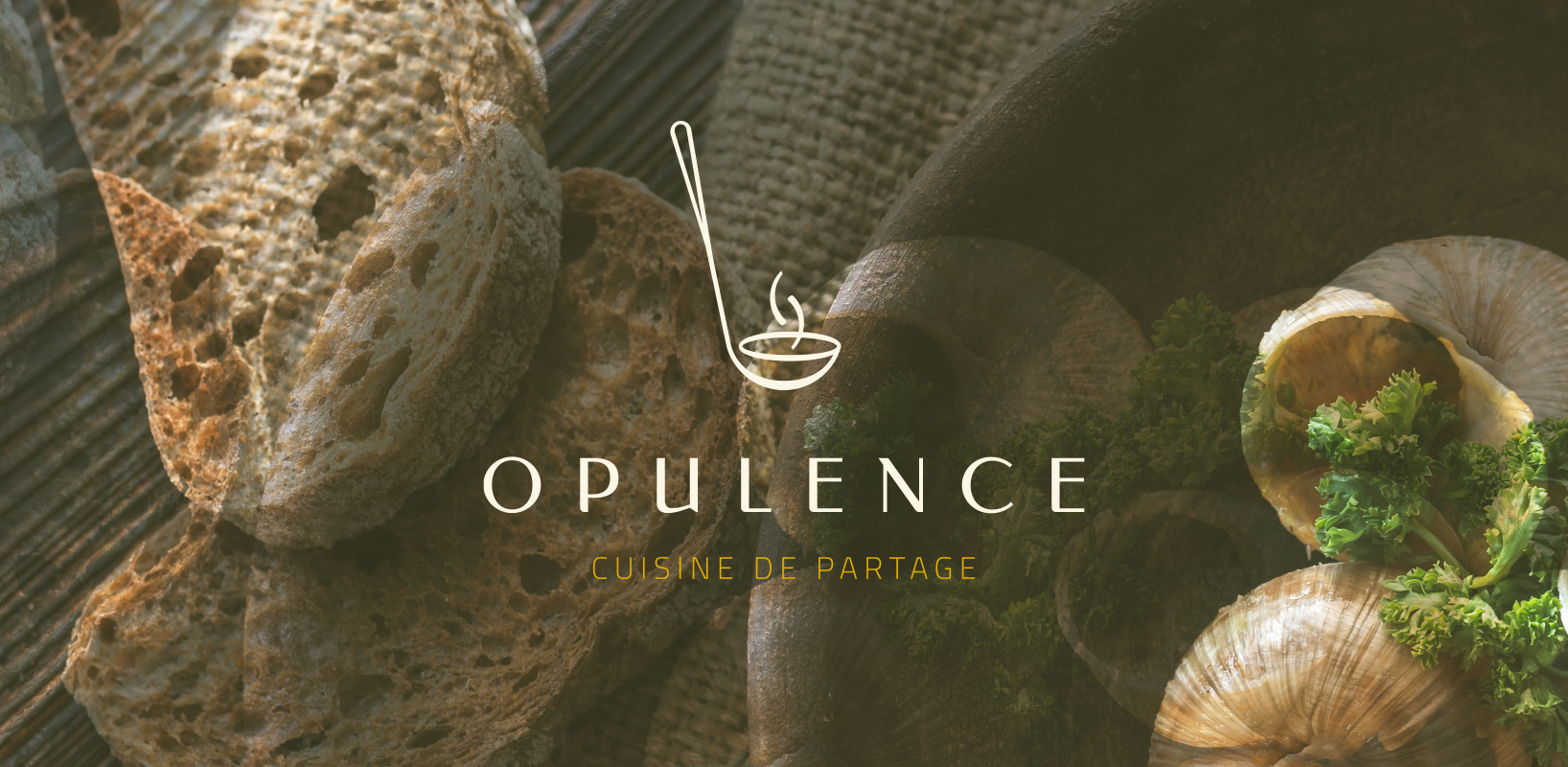 Logo Opulence et baseline sur fond photo