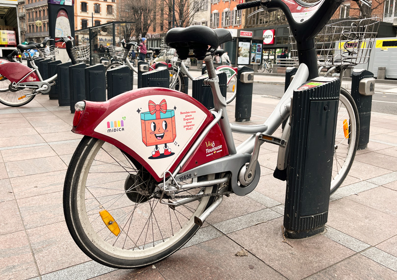 Stickers vélo Toulouse Midica Noël 2023
