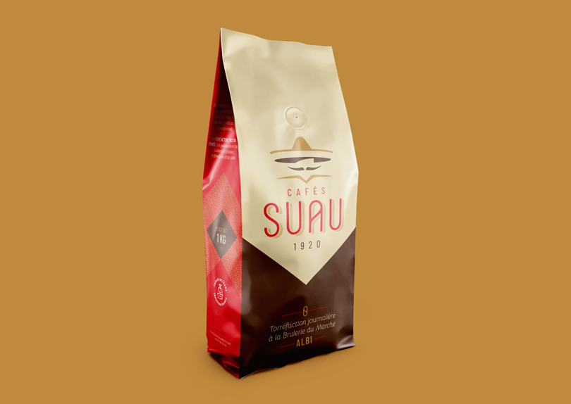 Packaging de sac de café pour le torréfacteur albigeois Cafés Suau